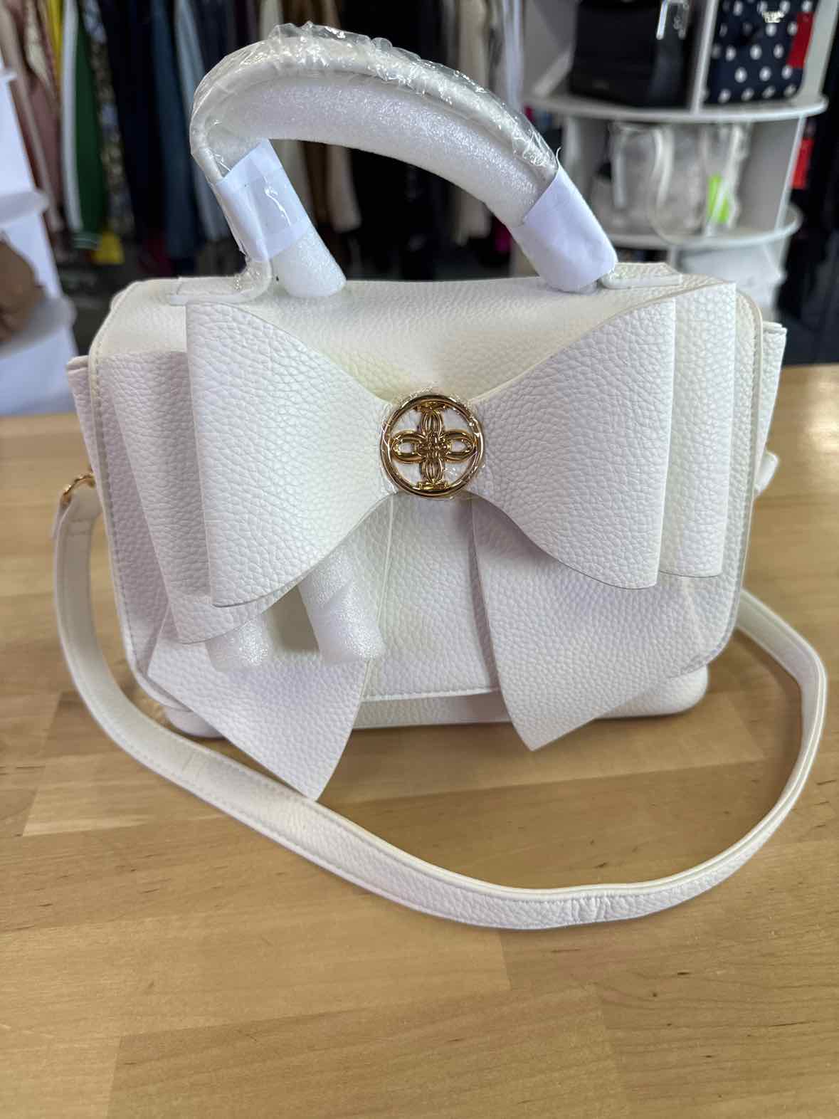 Like Dreams Zoey Double Bow Magnetic Crossbody Bag - White NWOT