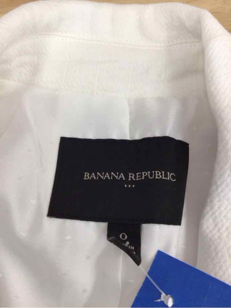 Banana Republic Size 0 White Preloved Blazer