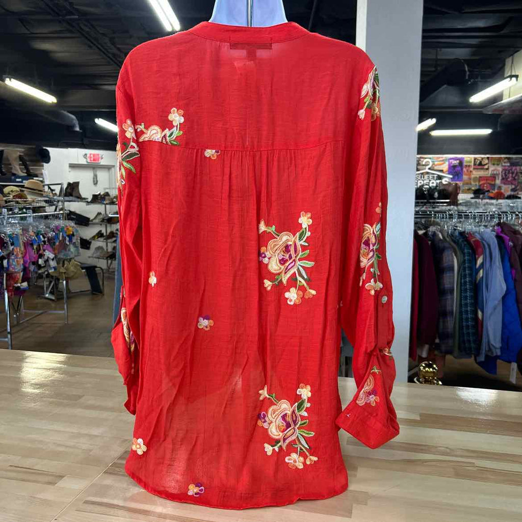 Figueroa&Flower Size M Orange Preloved Blouse LS