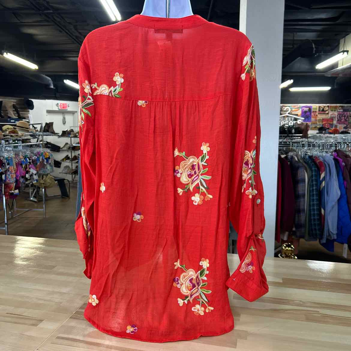 Figueroa&Flower Size M Orange Preloved Blouse LS