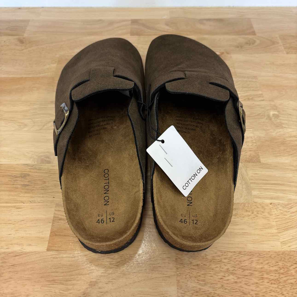 Cotton On Size 12 Brown MENS Slide Sandals