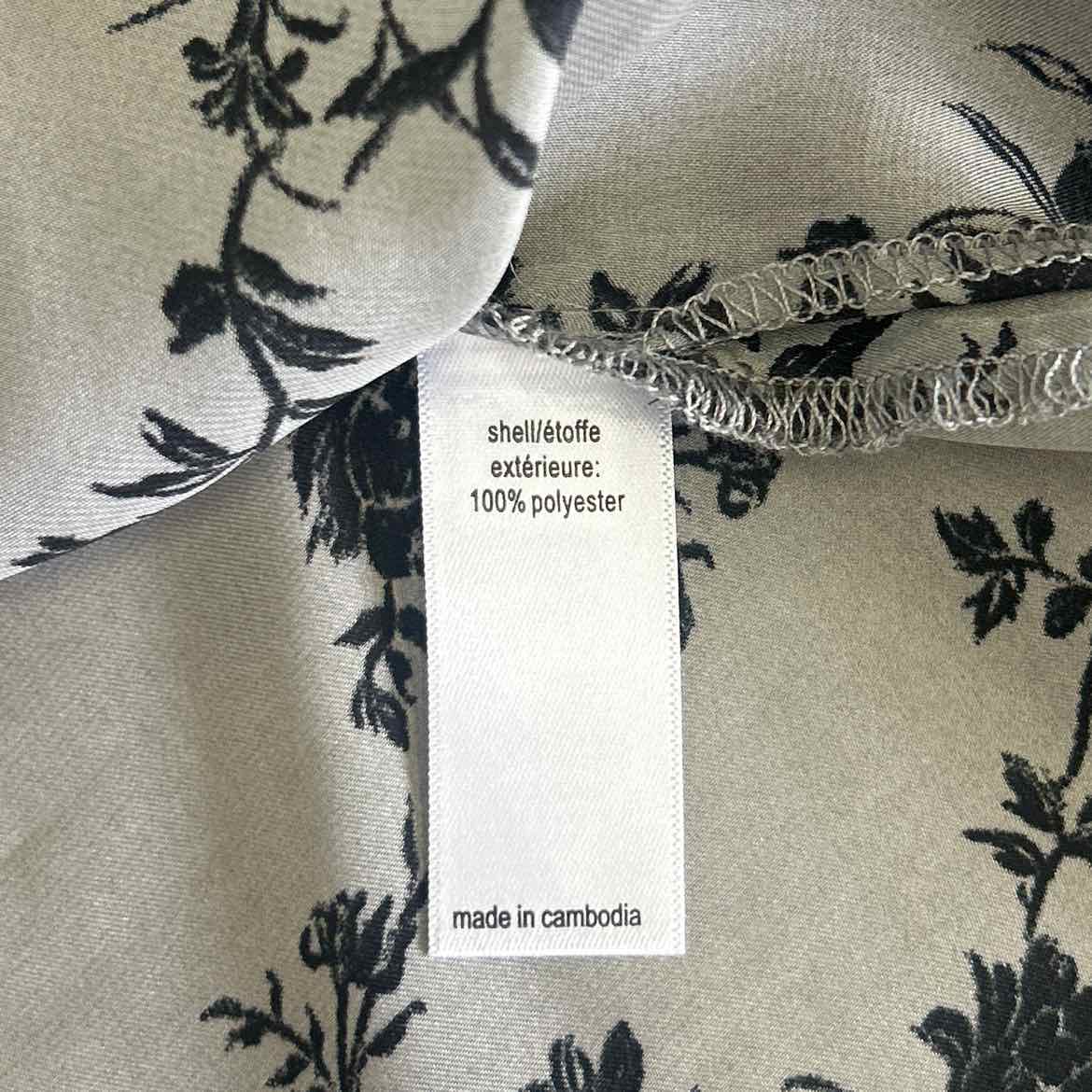 Maurices Size L Gray/Black Polyester Preloved Blouse LS