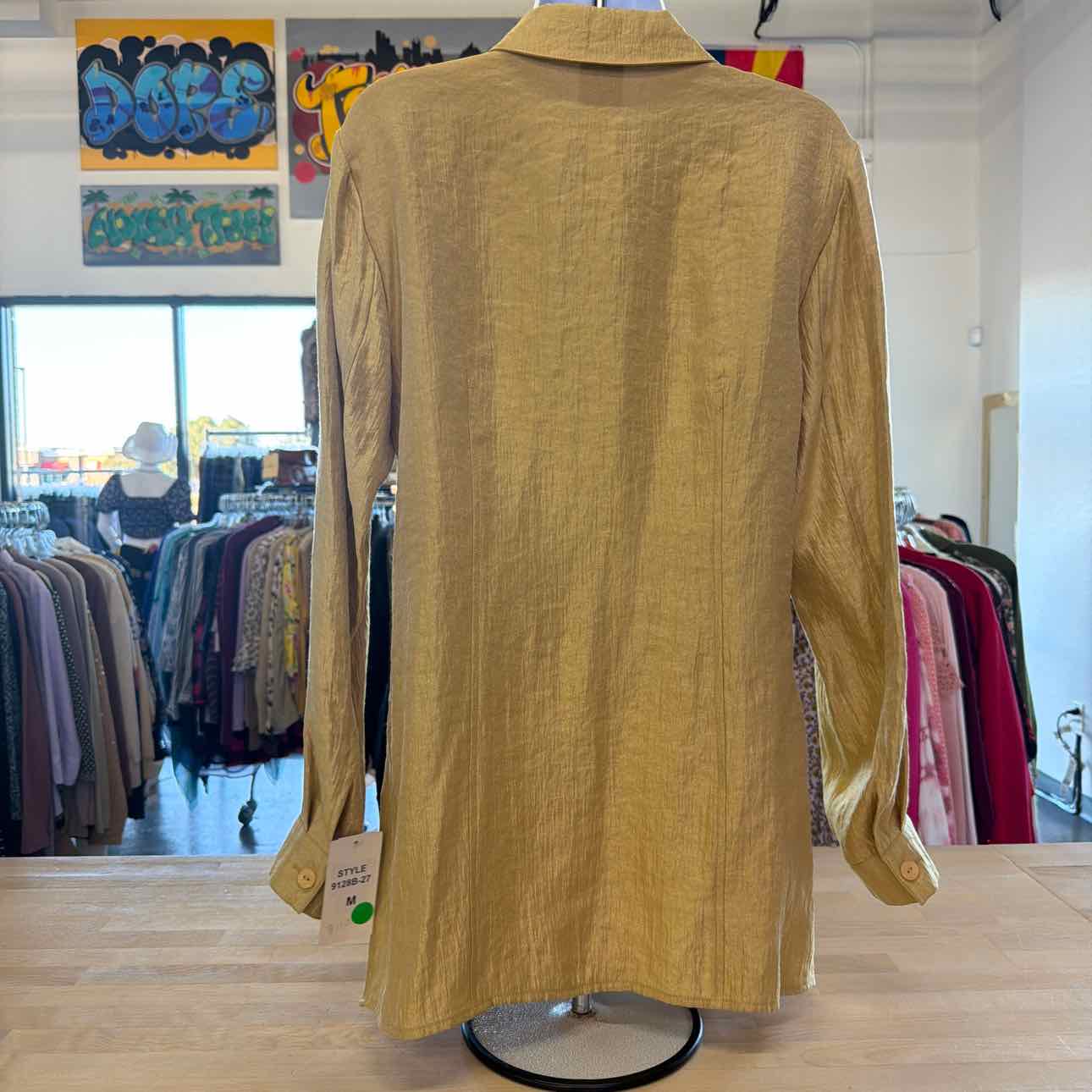 Sharon Young Size M Gold New Button Down Shirt