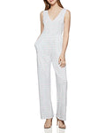 BCBGeneration Women's Jumpsuits MULTI - White & Aqua Geometric Dot Cut-Out Jumps