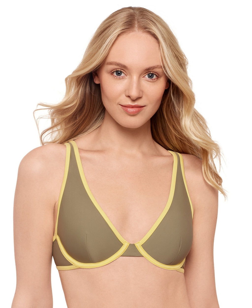 Salt Cove Juniors Plunge Underwire Bikini Top High Waist Bikini Bottoms