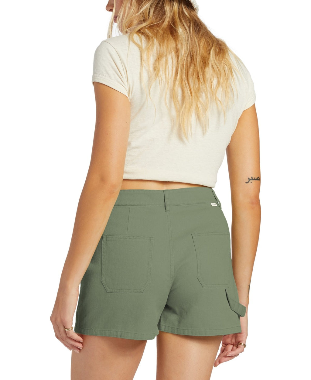 billabong Women Size 29 Green New Shorts  Leia Denim Carpenter Shorts - Army