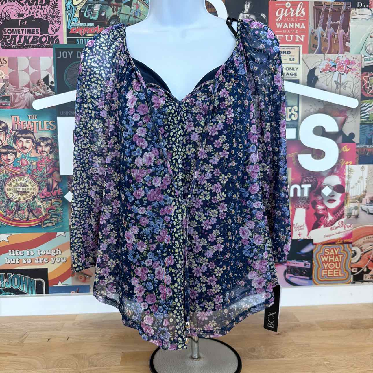 BCX Size S Purple New Blouse LS