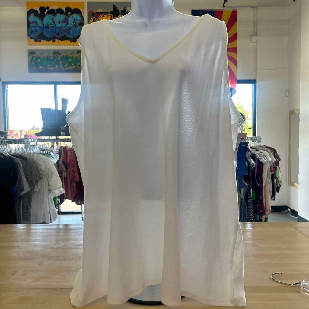 Lane Bryant Size 26/28 White Ribbed New Tank