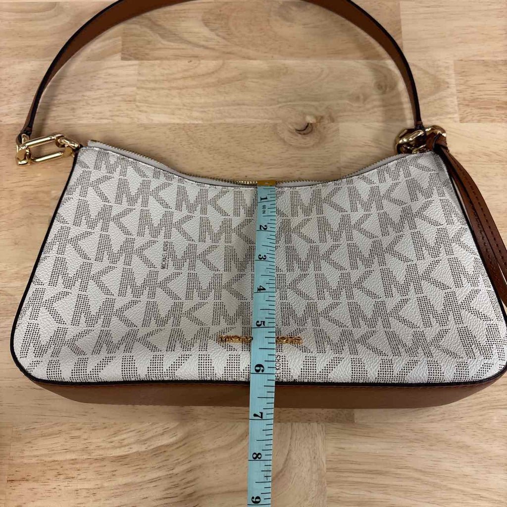 Michael Kors White Leather Preloved Handbag