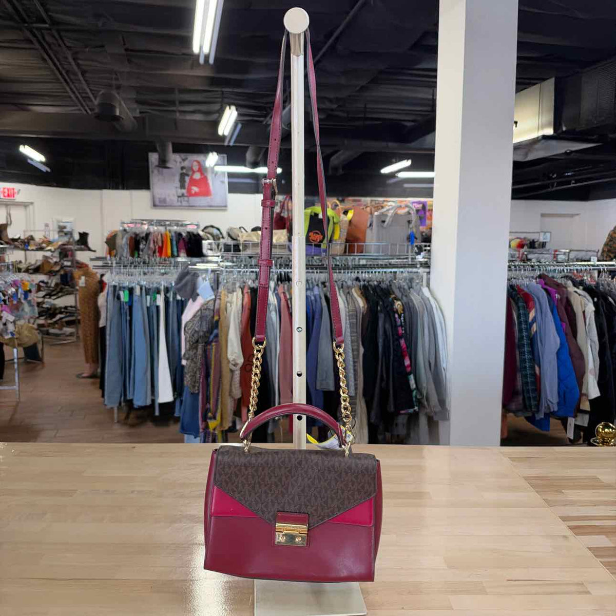 Michael Kors Red Rectangle Leather Preloved Handbag