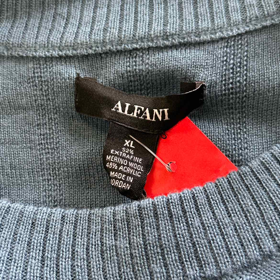 Alfani Men's Wool-Blend Textured Sweater - Blue Shale