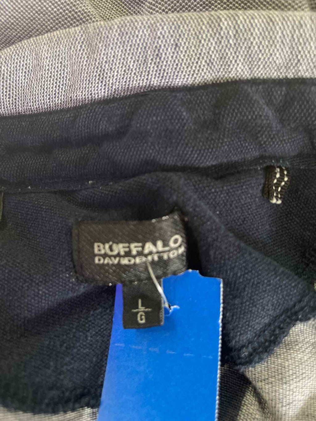Buffalo Size L Gray Preloved MENS Polo