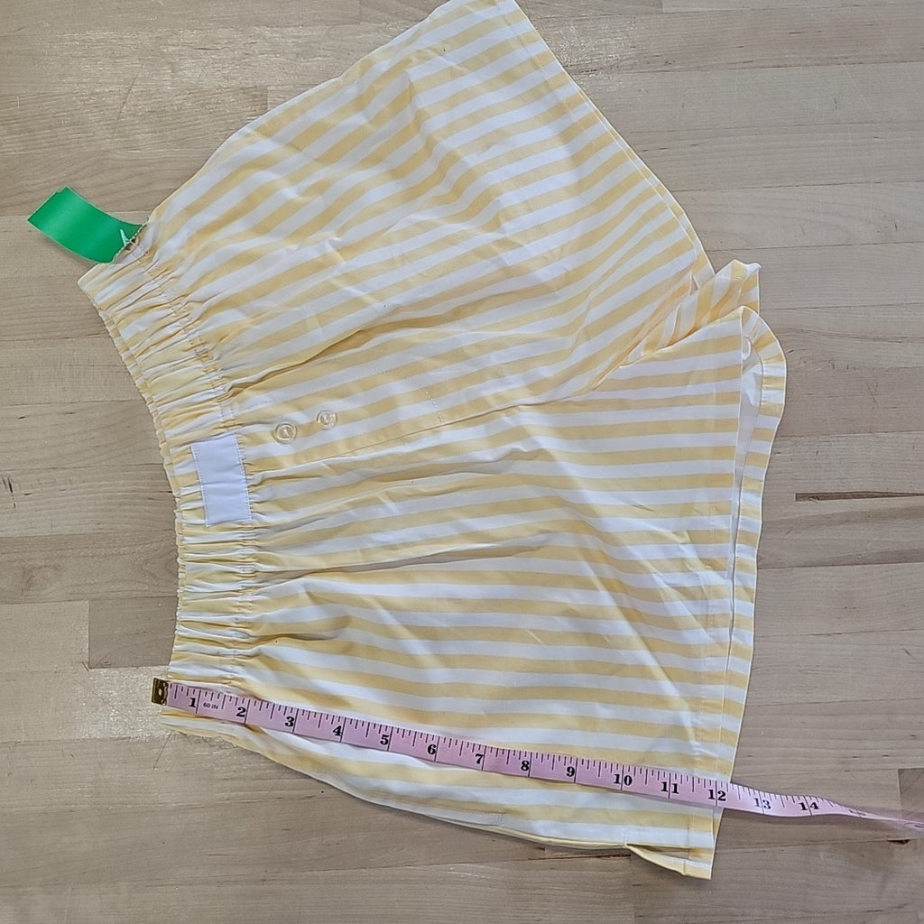 Love Tribe Juniors' Striped Cotton Boxer Shorts - White/Yellow - XS