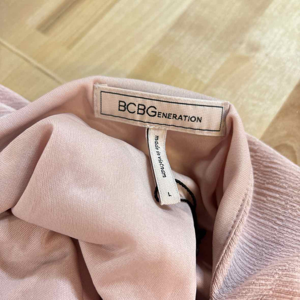 BCBGeneration Size L Pink Cowlneck Mini Sheath Dress NWT