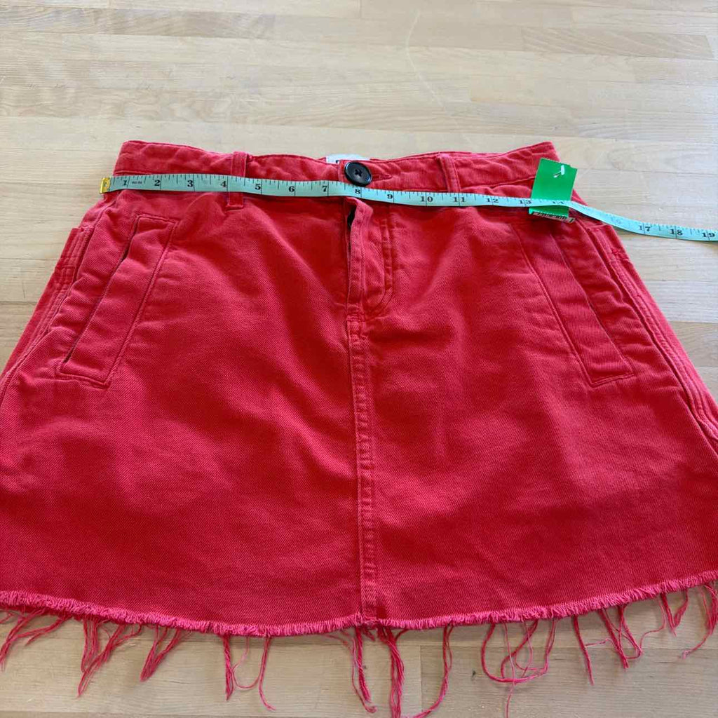 BDG Size S Red Denim Preloved Skirt