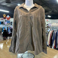 Eddie Bauer Size XL Brown Cotton Corduroy Preloved Button Down LS