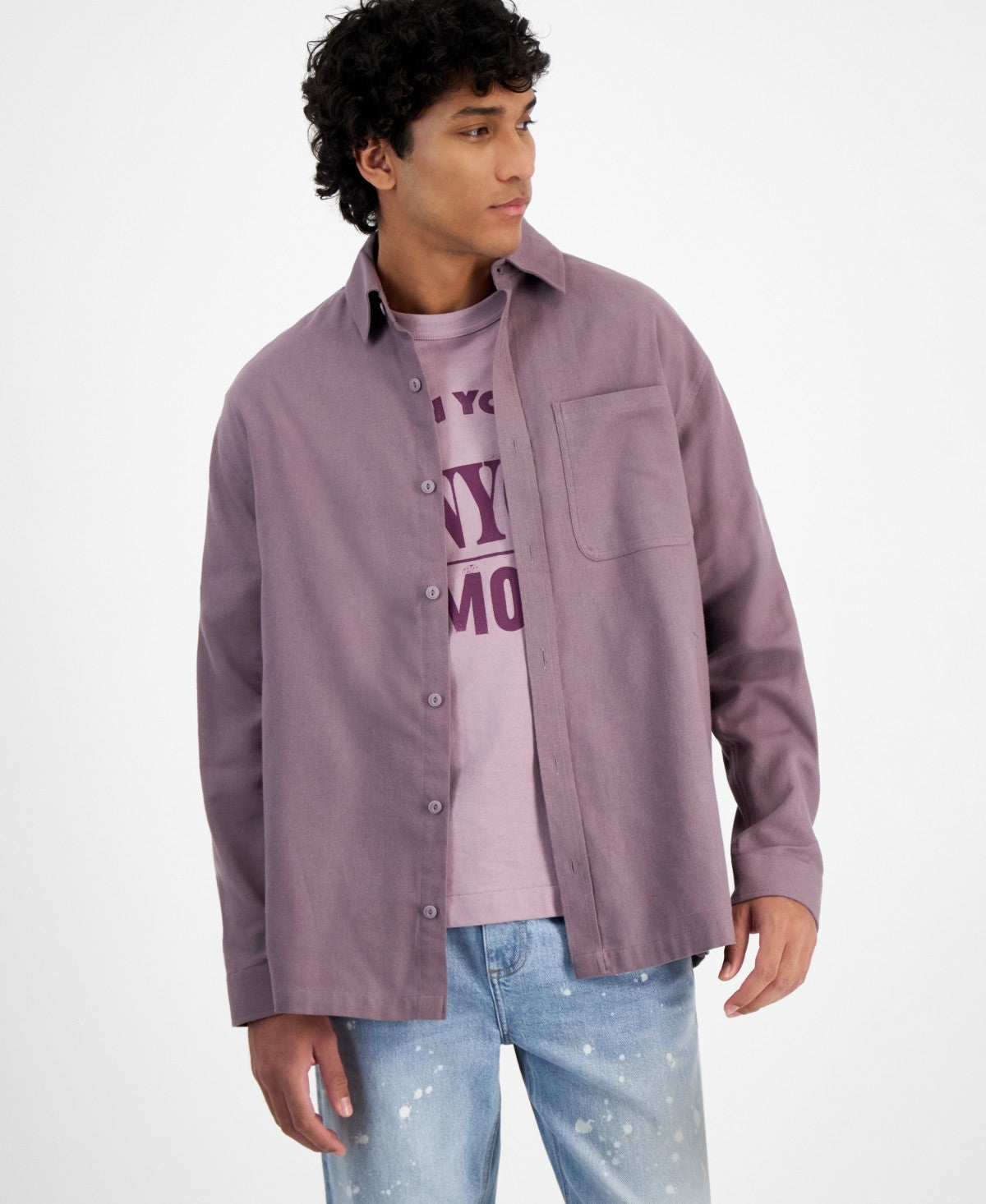 Mode of One Men's Relaxed-Fit Flannel Shirt