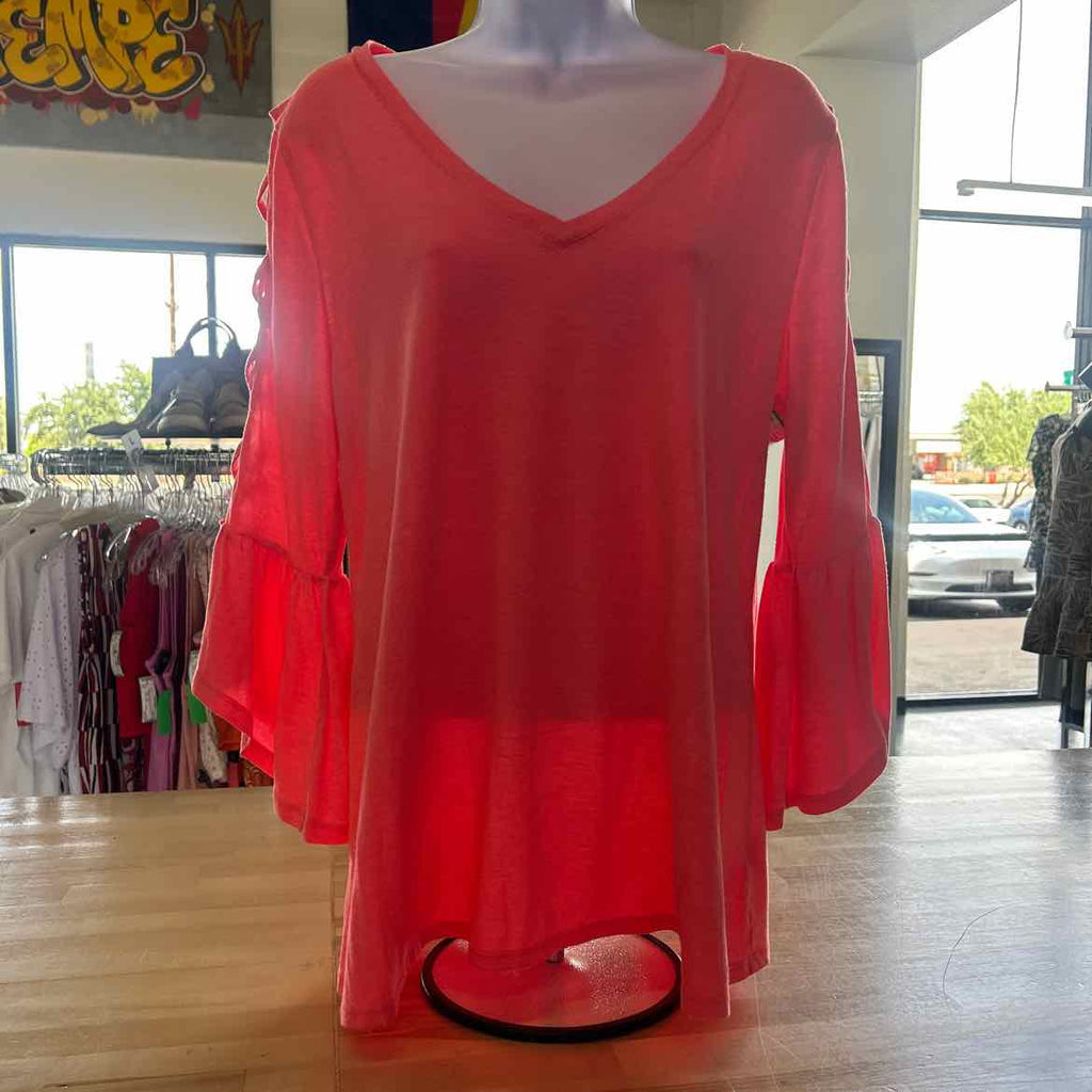 a.n.a Size L Pink Rayon Preloved Blouse LS