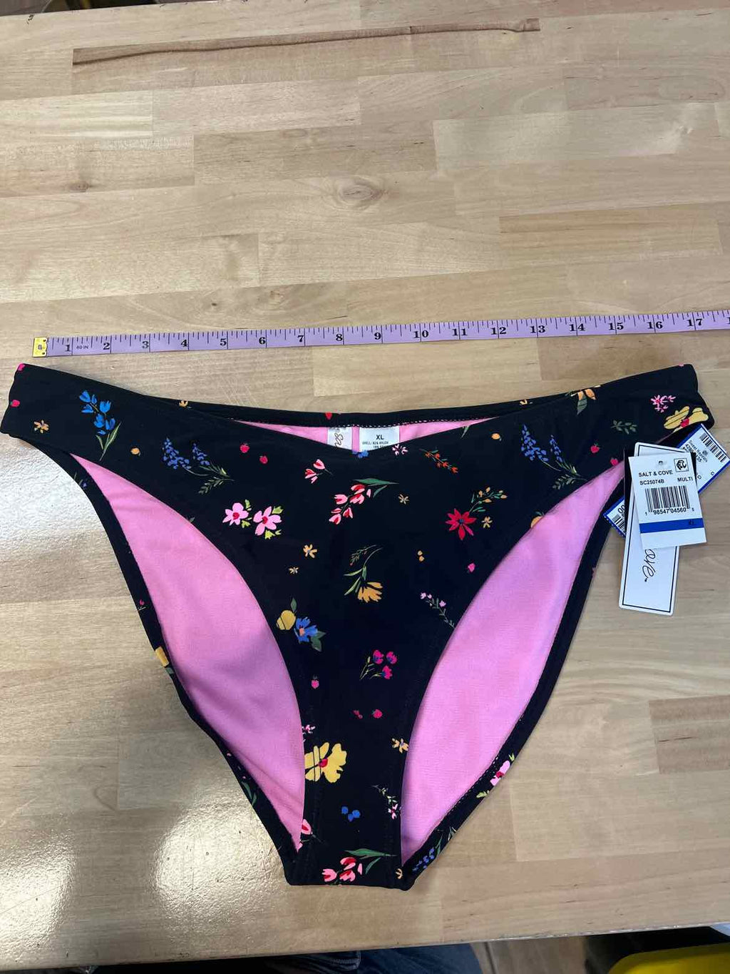 Salt + Cove Size XL Floral-Print V-Front Hipster Bottoms