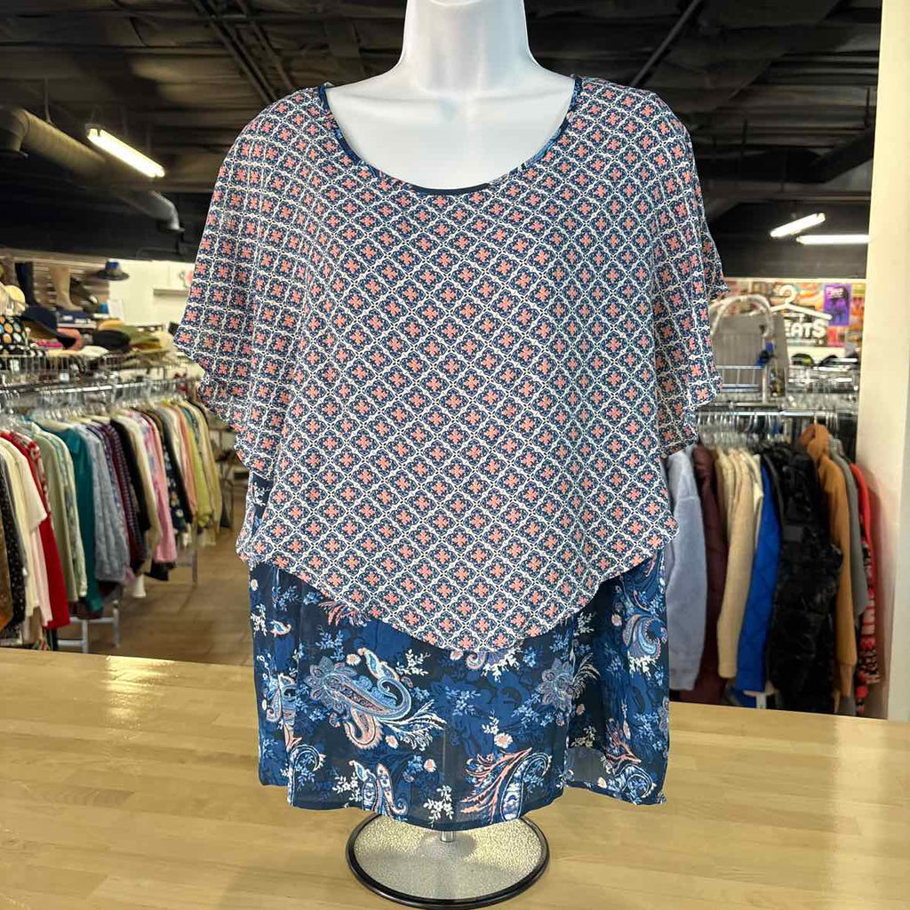 Notations Size PL Blue Pink Preloved Blouse SS