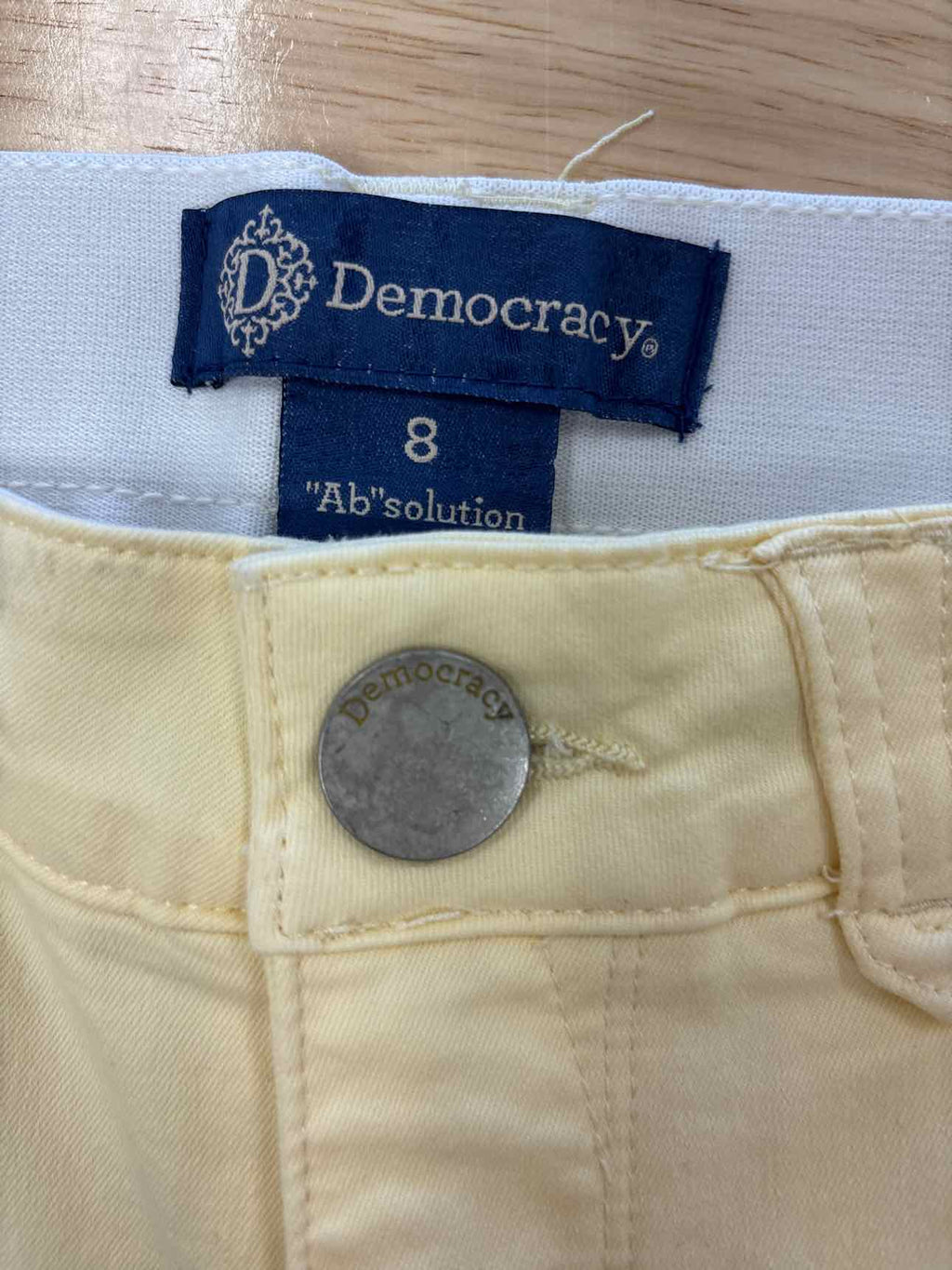 Democracy Size 8 Yellow Denim Jeans