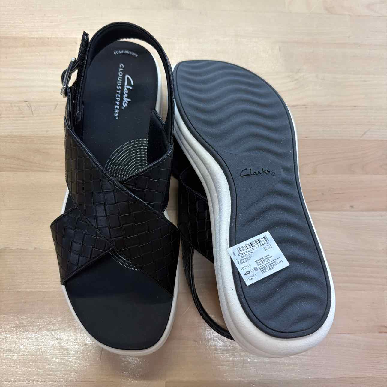 Clarks Women's Drift Sun Slip-on Slingback Wedge Sandals - Black Wove