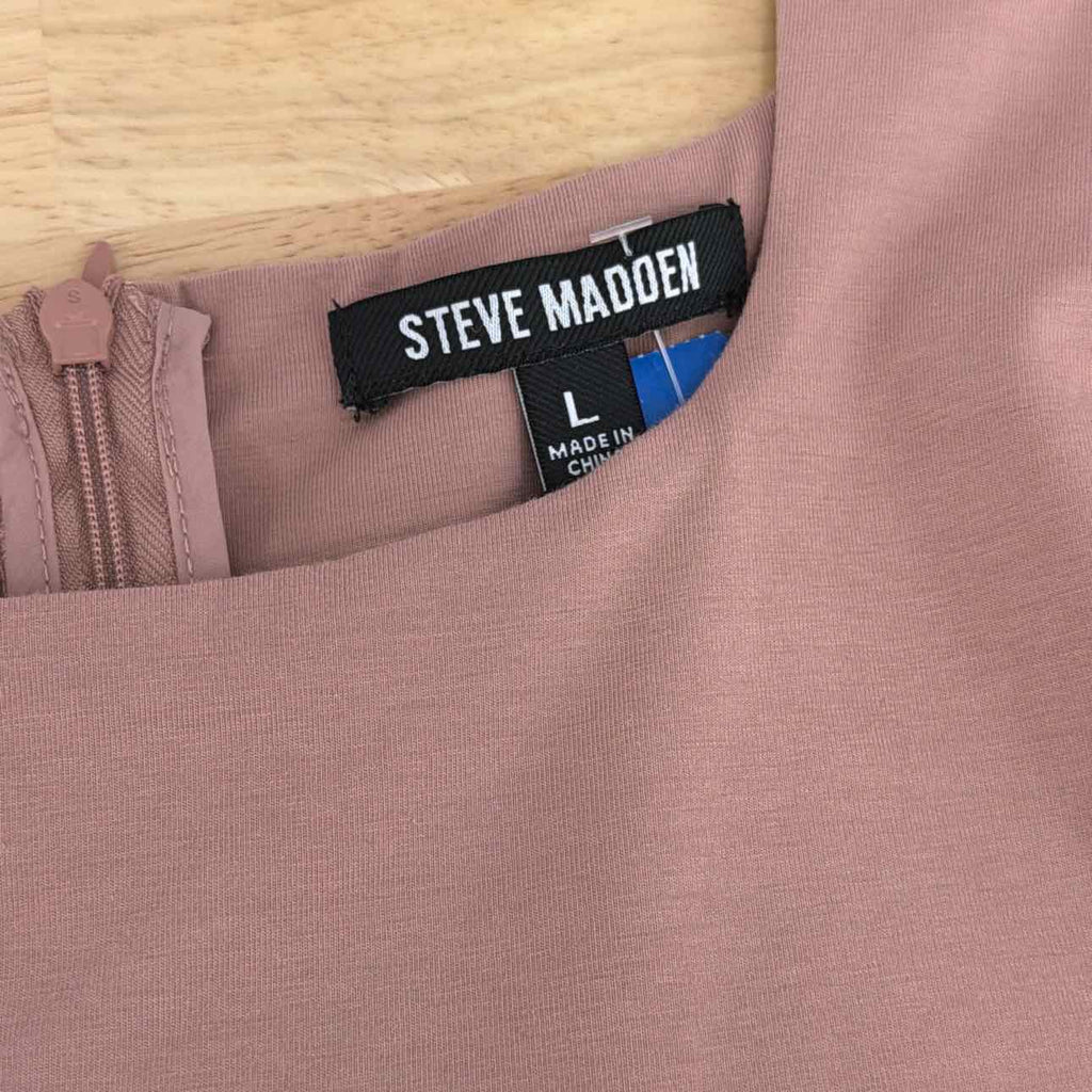 Steve Madden Size L Avielle Long-Sleeve Peplum Top