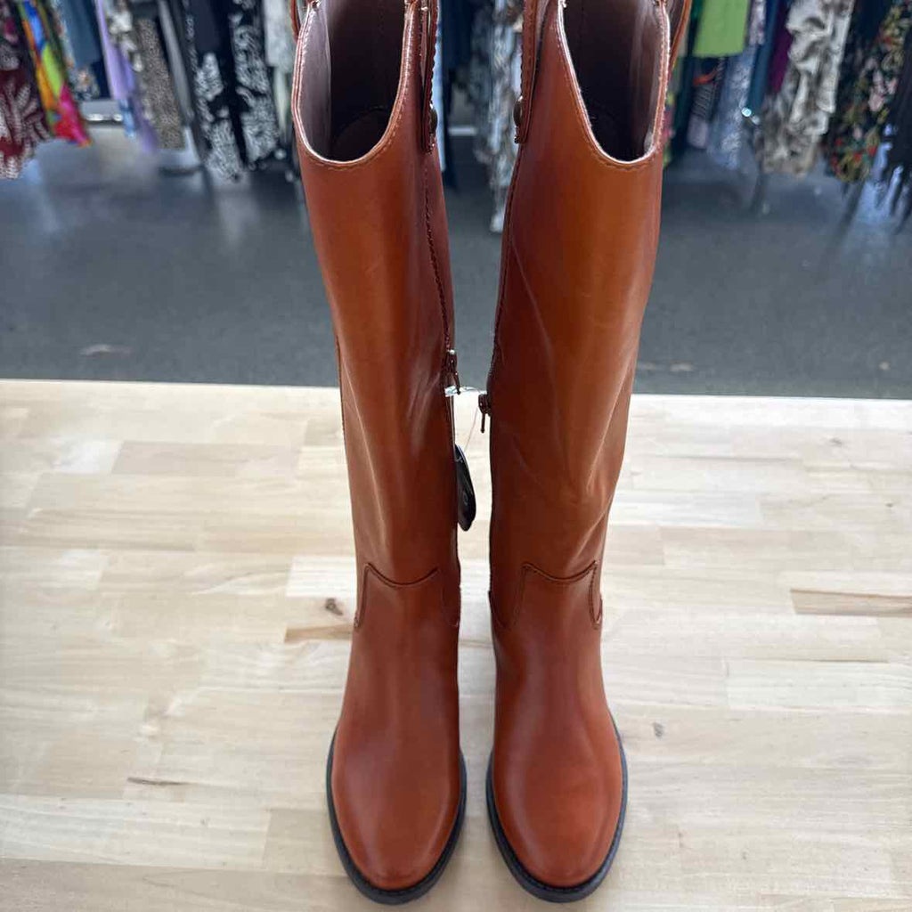 INC Size 6  Rust Leather Boots Inc Womens Brown Goring Fawne
