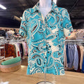 Elementz Size S Blue White Preloved Button Down SS