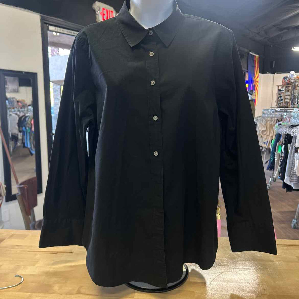 J Crew Size 16 Black Preloved Button Down LS