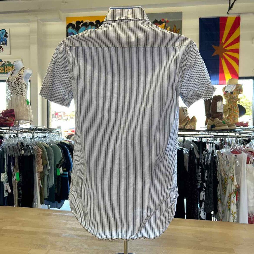 Overthrow Size S white blue Preloved MENS Button Down Shirt