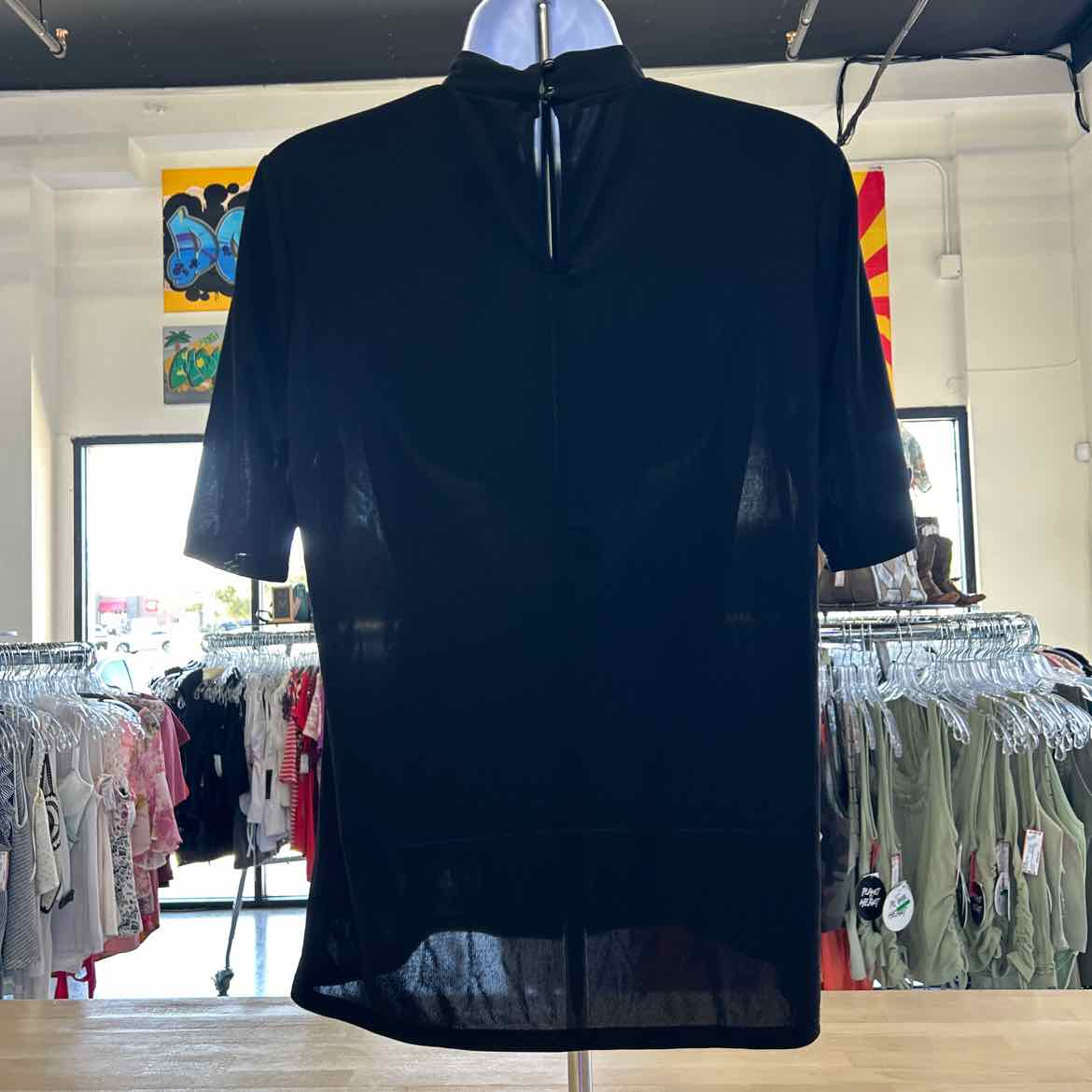 Worthington Size S Black Preloved Blouse SS