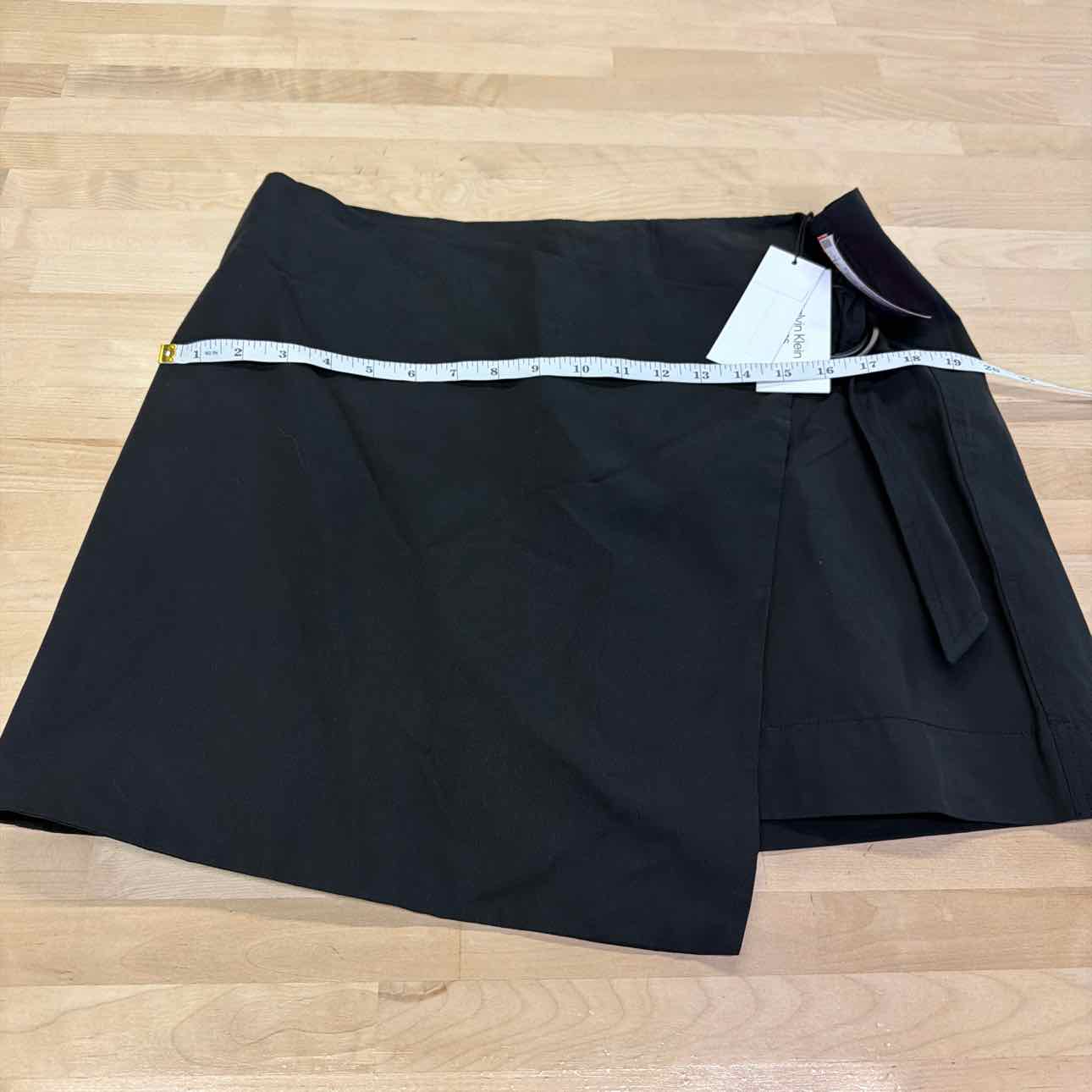 Calvin Klein Size XL High-Waist Twill Wrap Skirt Black NWT