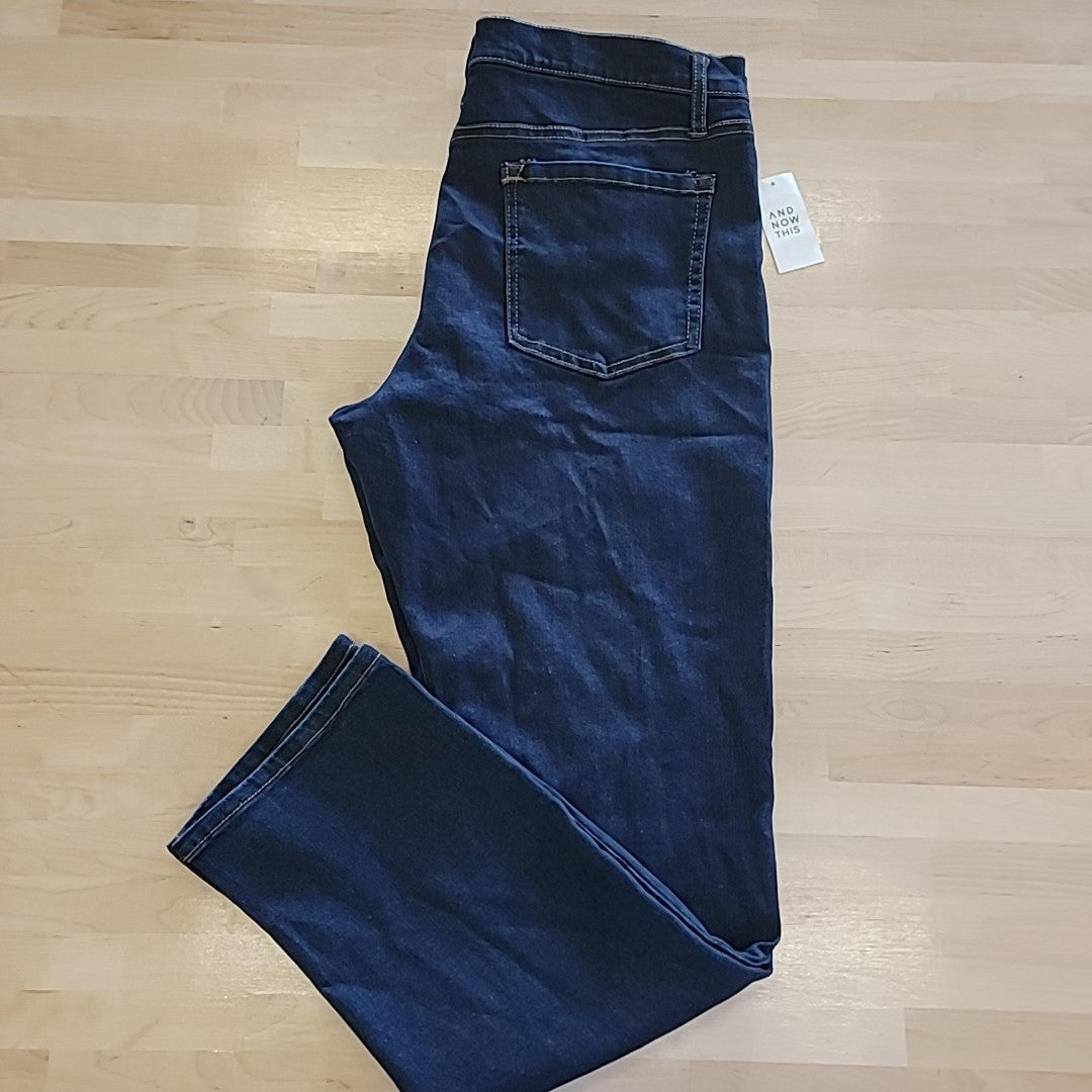 AND NOW THIS Men's Size 36 Slim-Fit Stretch Jeans - Indigo Rinse
