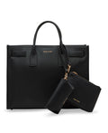 Anne Klein 3 Piece Work Bridge Snap Tote Bag - Black