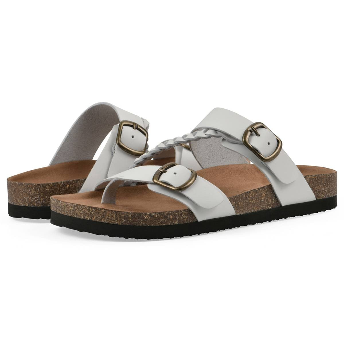 White Mountain Size 7 Brown Leather New Sandals