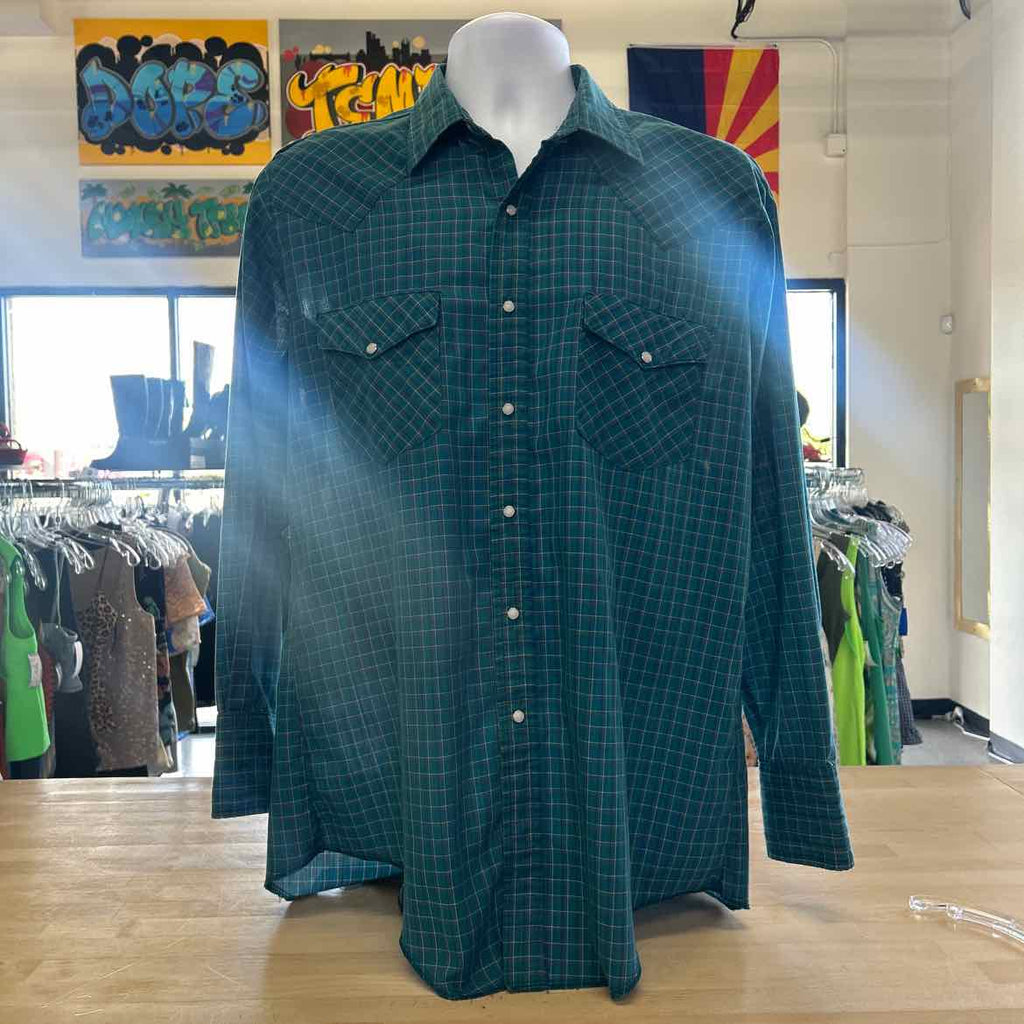 Holt Size XL Teal Preloved MENS Button Down Shirt
