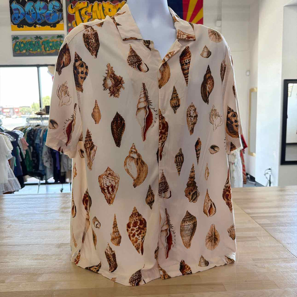 H&M Size XL Tan Preloved MENS Button Down Shirt