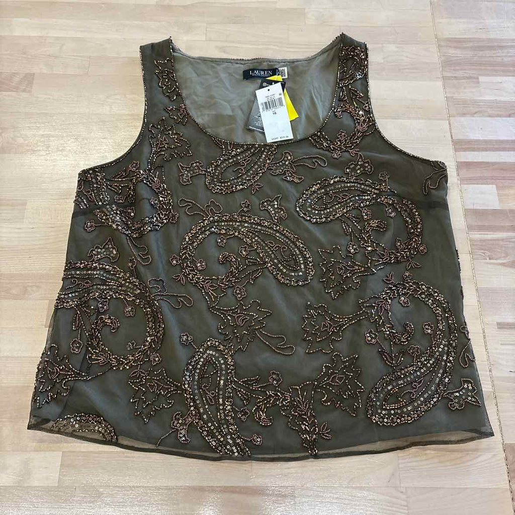 Ralph Lauren Size 16 Green Beaded Tank