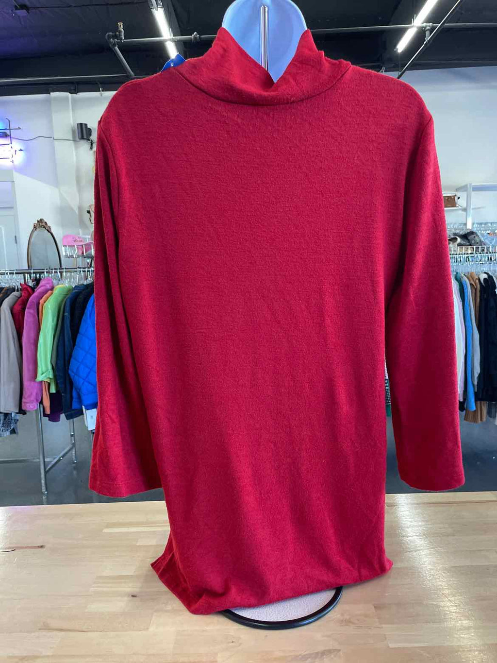 Tahari Size L Red Long Sleeve