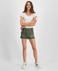 Dollhouse Juniors' High Rise Cargo Shorts - Army Green - 7/8