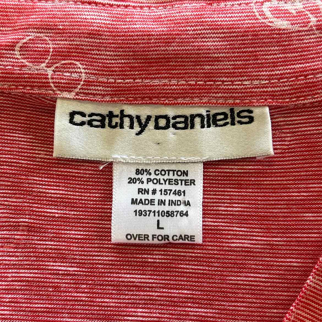 Cathy Daniels Size L Red Preloved Blouse LS