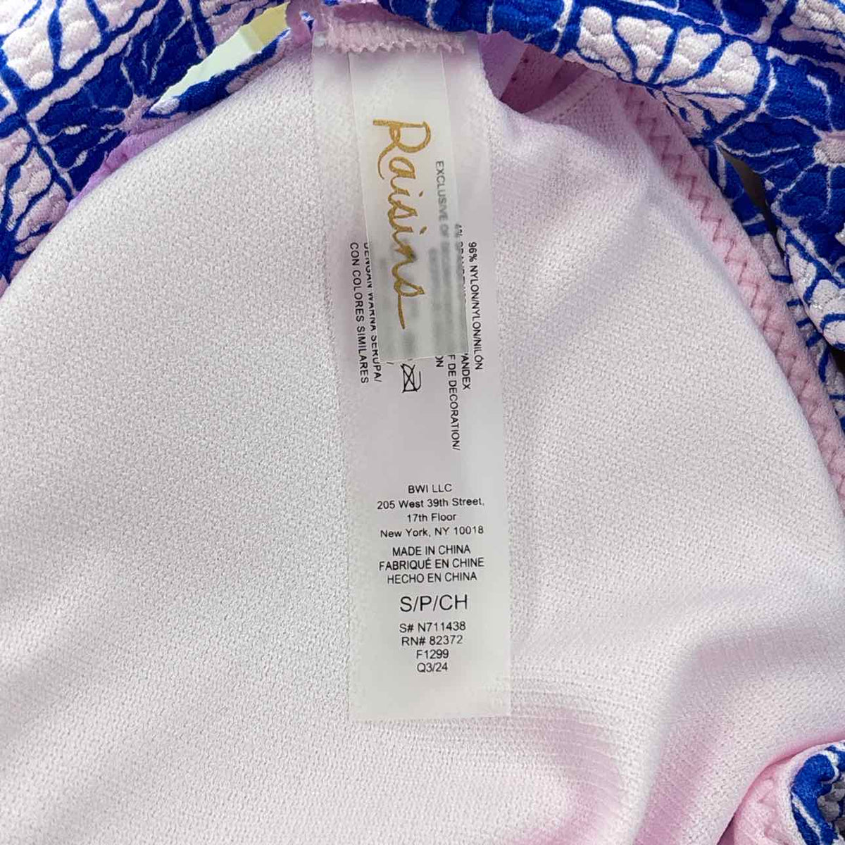 Raisins Size S Full Moon Tie-Back Bikini Top