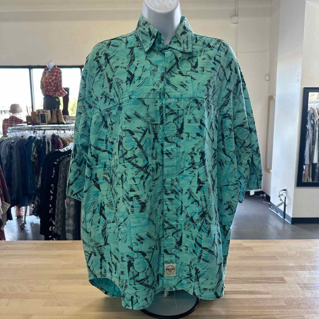WHOoo's Shirt Size M Blue MENS Button Down Shirt