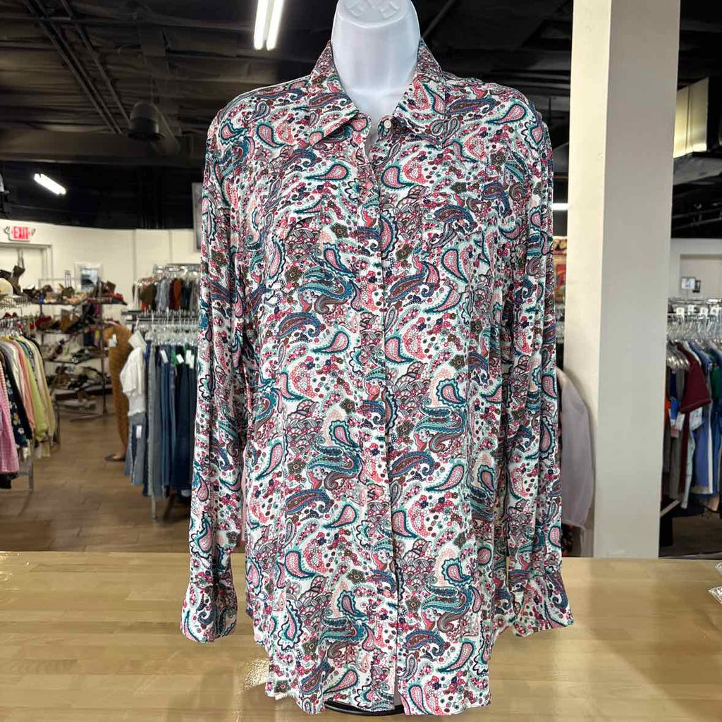 Wrangler Size XL Multi Color Preloved Blouse LS