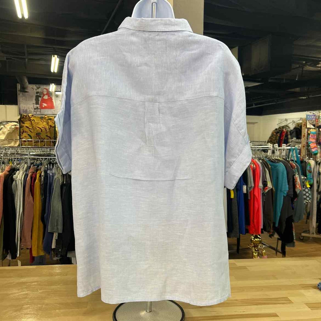 Rachel Roy Size XL Blue Preloved Button Down SS