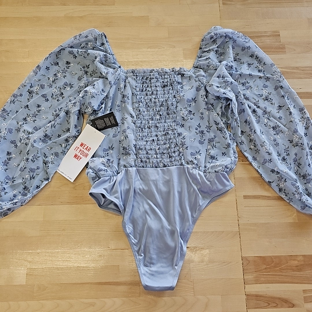 Celebrity Pink Juniors' Ruched Long-Sleeve Bodysuit