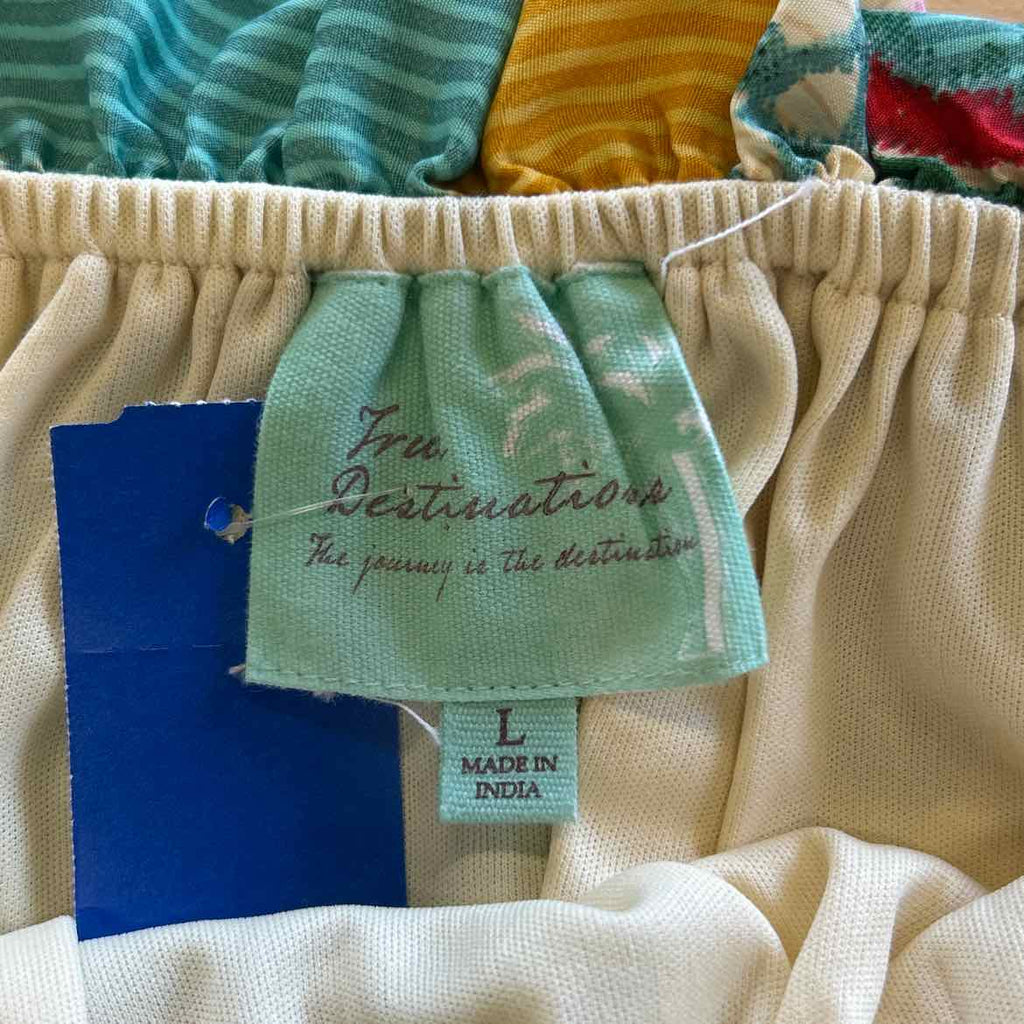 True Destination Size L Yellow Tan Preloved Skirt