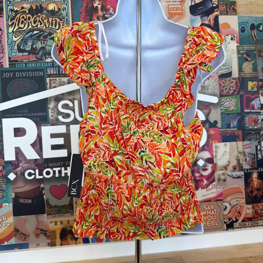 BCX Size L Printed Sleeveless Top