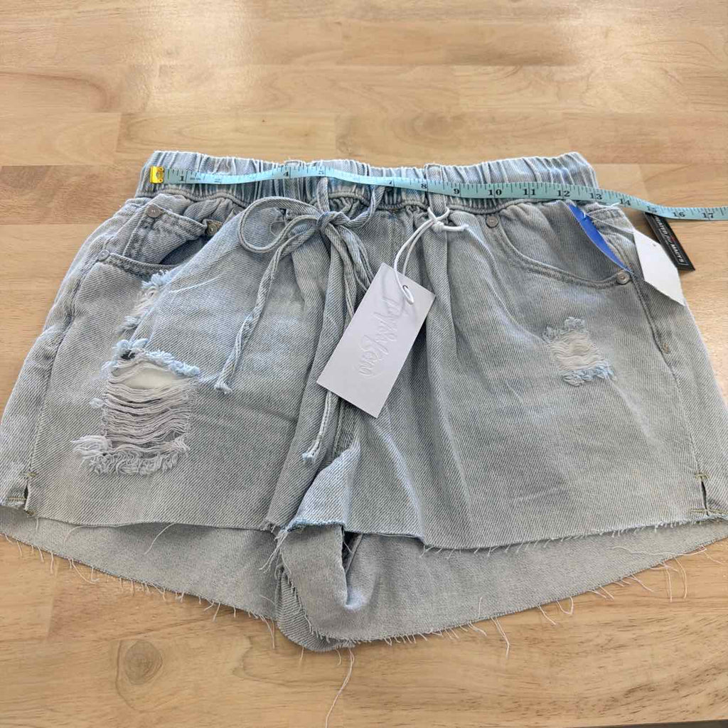 Indigo Rain Women Size 5 Blue New Shorts Distressed Drawstring Denim Shorts